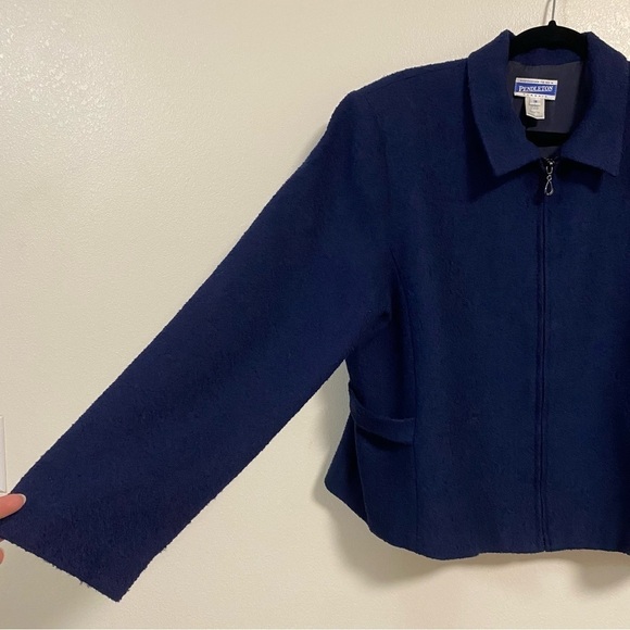 Pendleton Wool Blend Jacket Navy Size 18 - Picture 11 of 14